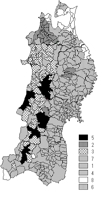 ����̕��ώ��ʂƕϓ��W������݂���Q�댯�x�n�ы敪